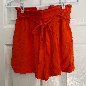 Orange - Paperbag shorts
